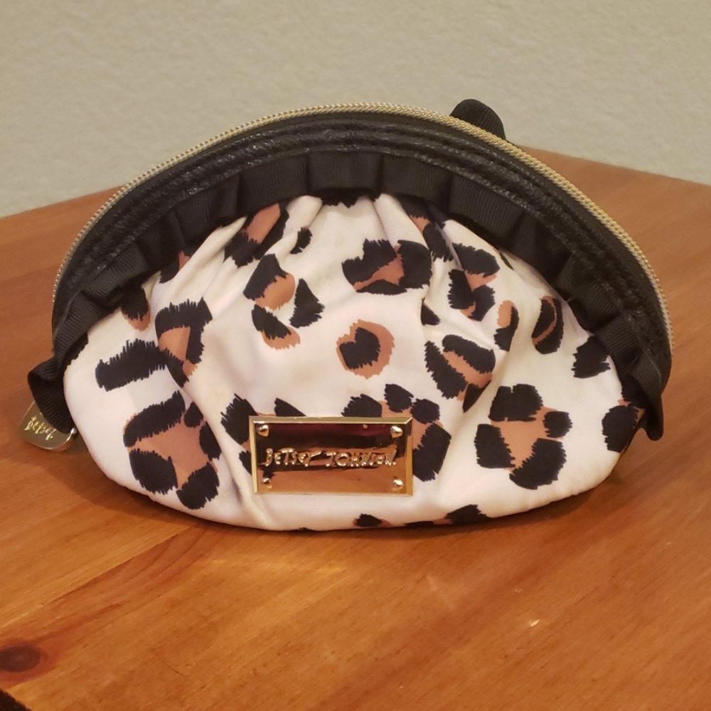 Betsey Johnson Leopard Print Makeup Bag
